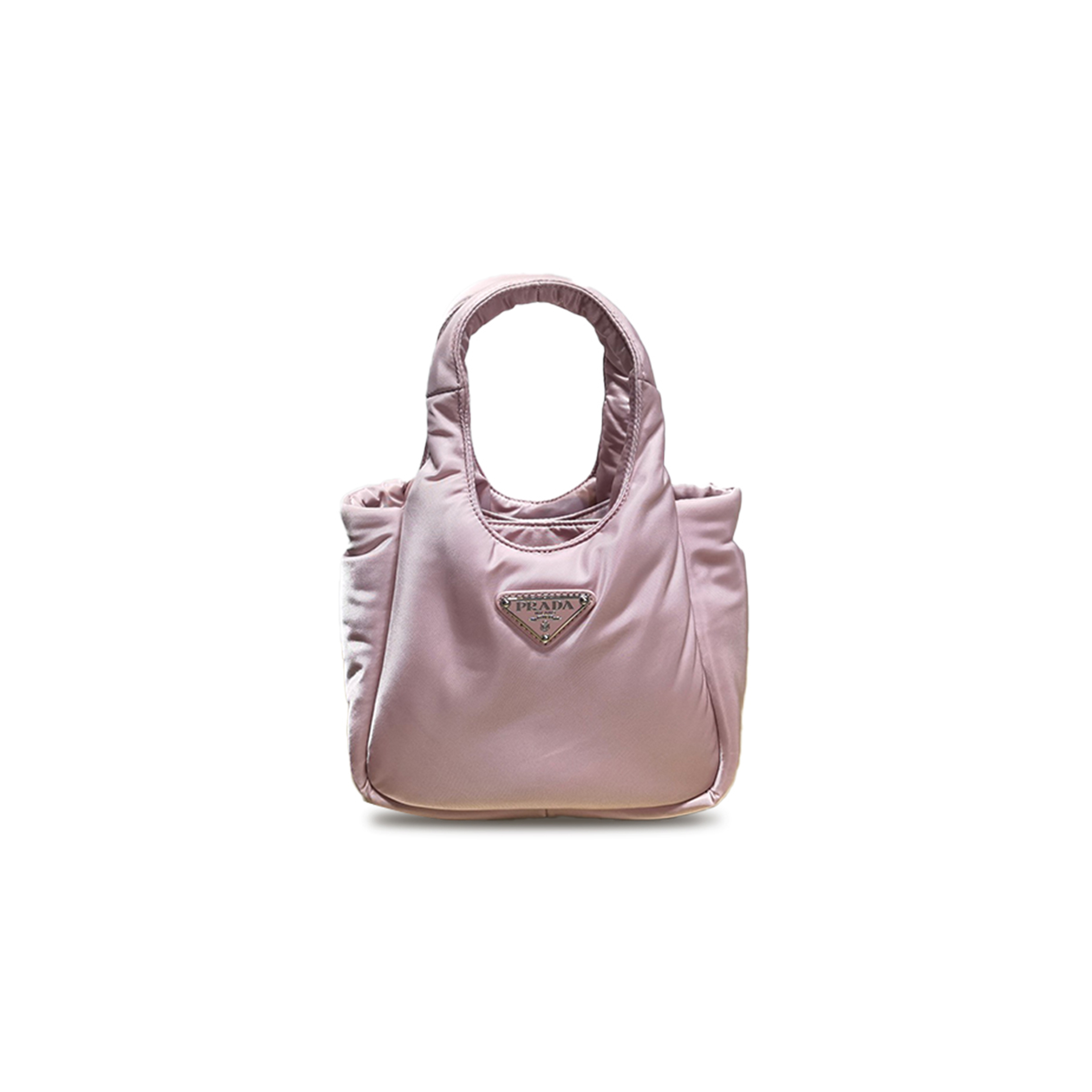 PRADA PINK RE-NYLON MINI PADDED SOFT TOTE 1BA359 (18*16*10cm)
